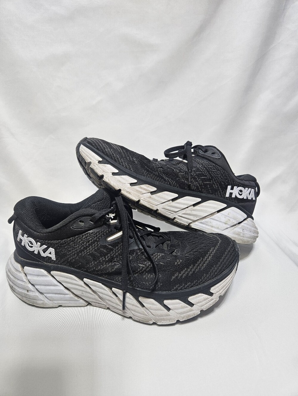 HOKA Gaviota 4 Running Shoes Black White Stability Sneakers Women’s Size 8B
